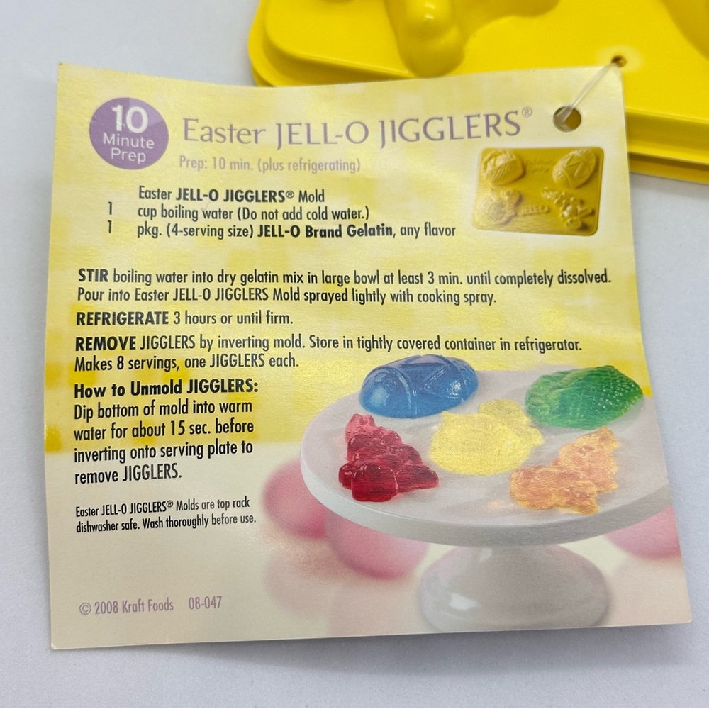 Set of 2 JELL-O Easter Jiggler Molds Yellow Celebrate Spring NOS 2008 Makes 8 - Picture 5 of 8